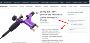 Funny AI listing Amazon